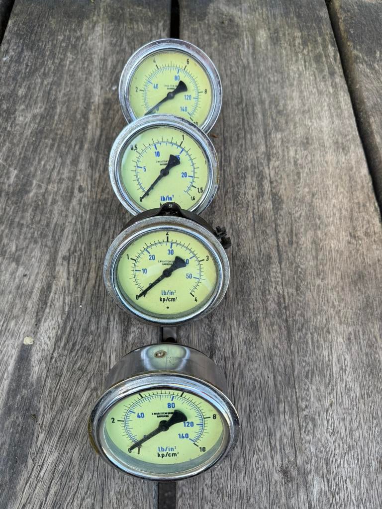 Set van 4 meters tellers kp/cm, Watersport en Boten, Ophalen of Verzenden, Zo goed als nieuw, Motor en Techniek, Motorboot