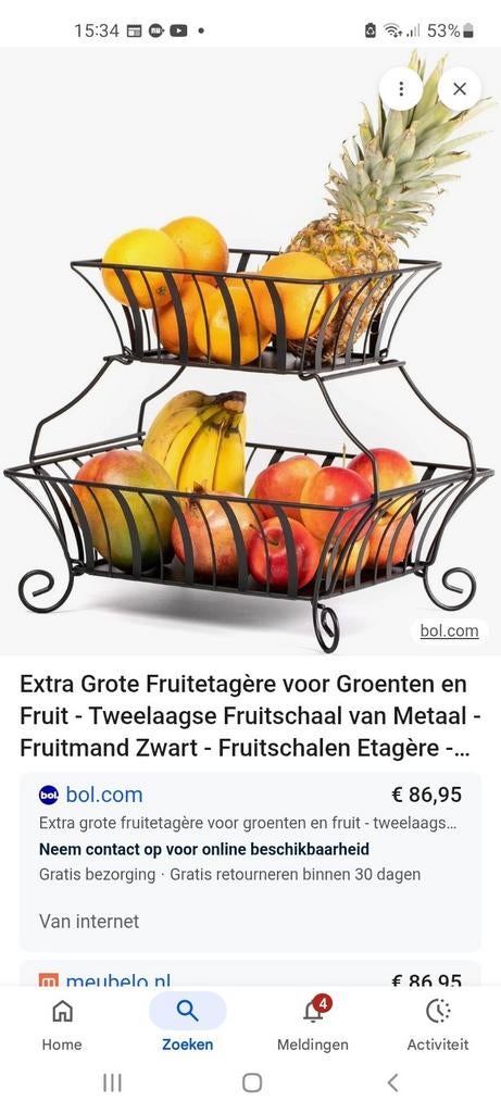 Fruitschaal / Etagere 2-laags - Nieuw in doos, Ophalen of Verzenden