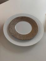 Bernardaud Ecume Limoges servies set wit & platinum nieuw, Ophalen, Zo goed als nieuw, Bord(en), Overige stijlen