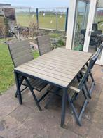 Intratuin Tuintafel 90x150 cm met 4 stoelen, Tuin en Terras, Ophalen, 4 zitplaatsen, Kunststof, Gebruikt