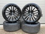 22” INCH BMW X5 IX3 VELGEN ZOMER ZWART BREEDSET 5X112, 285 mm, Banden en Velgen, Overige maten, Ophalen of Verzenden