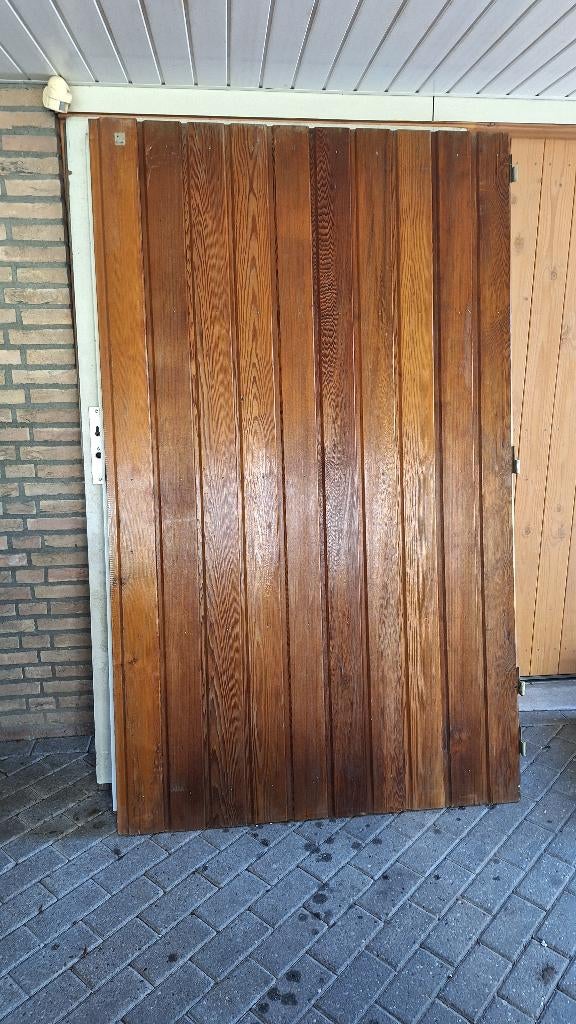 Te koop houten garagedeur, Ophalen, Gebruikt, Garagedeur, Hout