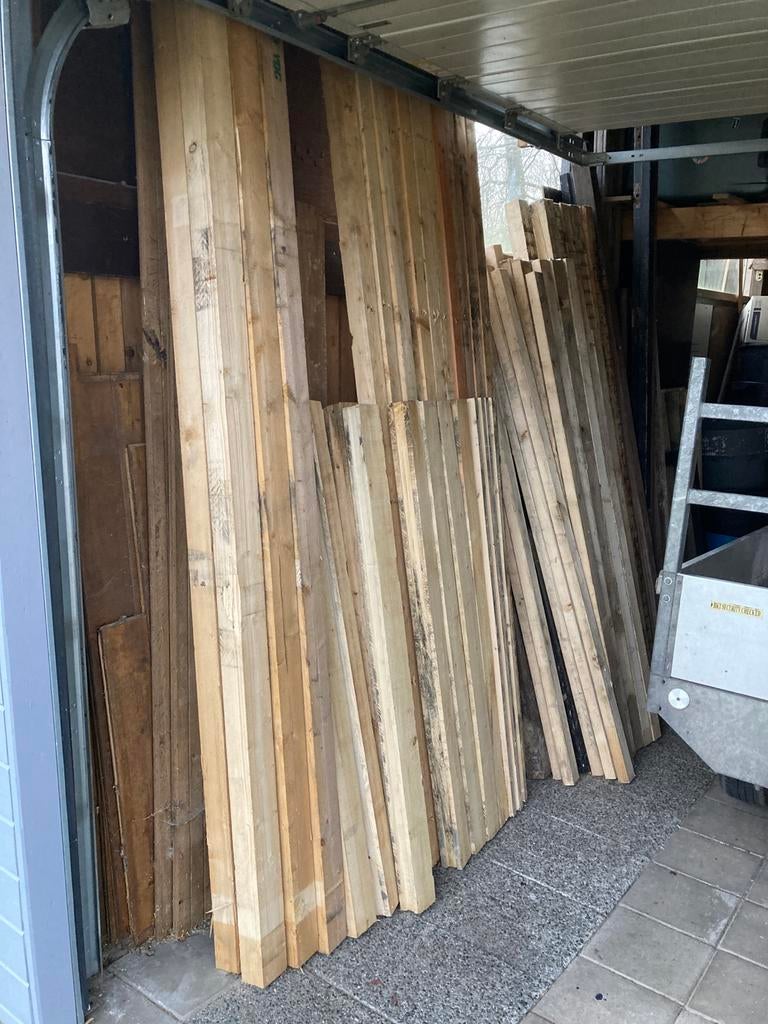 Houten balken verschillende maten, Doe-het-zelf en Verbouw, Hout en Planken, Ophalen, Zo goed als nieuw, 250 tot 300 cm, 50 mm of meer