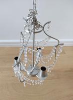 Ikea Kristaller Hanglamp - Zilver / Glas, Ophalen of Verzenden, Zo goed als nieuw, Glas, 75 cm of meer