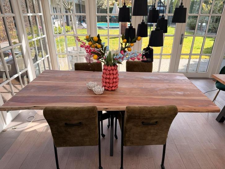 Eettafel & Eetkamerstoelen (complete set), Huis en Inrichting, Tafels | Eettafels, Zo goed als nieuw, 50 tot 100 cm, 200 cm of meer