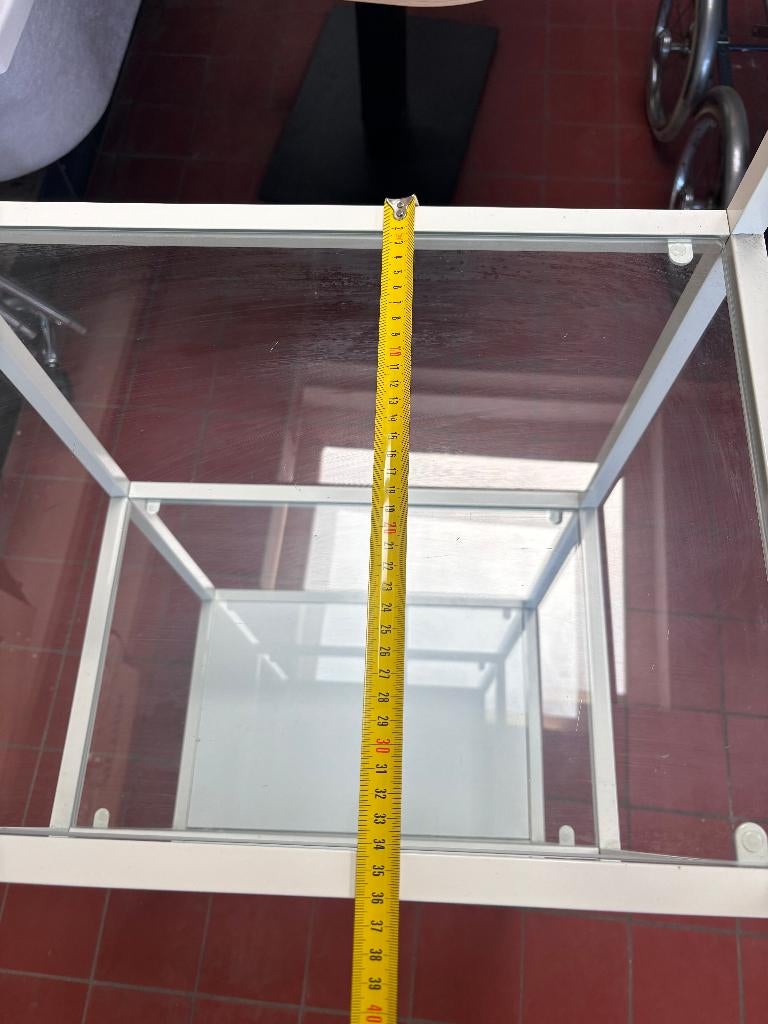 Witte stellingkast glas metaal open kast, Ophalen, Gebruikt