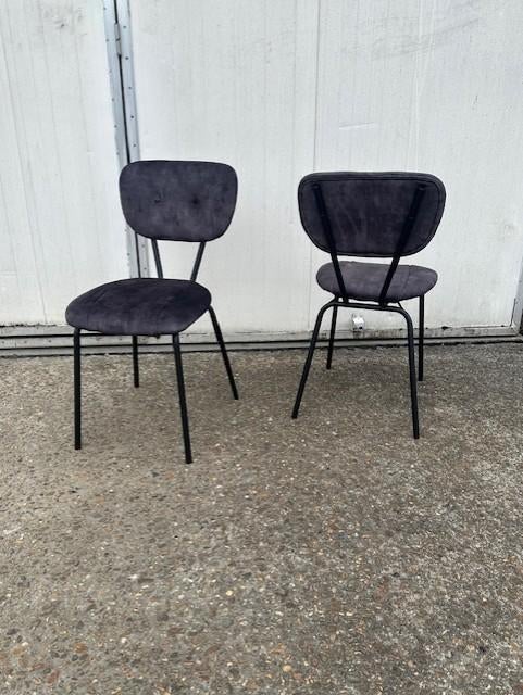 24 horeca restaurant stoelen stapelbaar velvet antraciet, Ophalen, Nieuw, Stof, Grijs