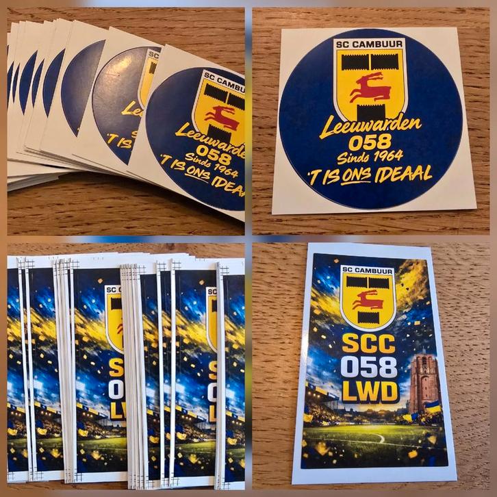 SC Cambuur stickers (50, 100 stuks), Hobby en Vrije tijd, Stickers en Plaatjes, Nieuw, Meerdere stickers, Ophalen of Verzenden