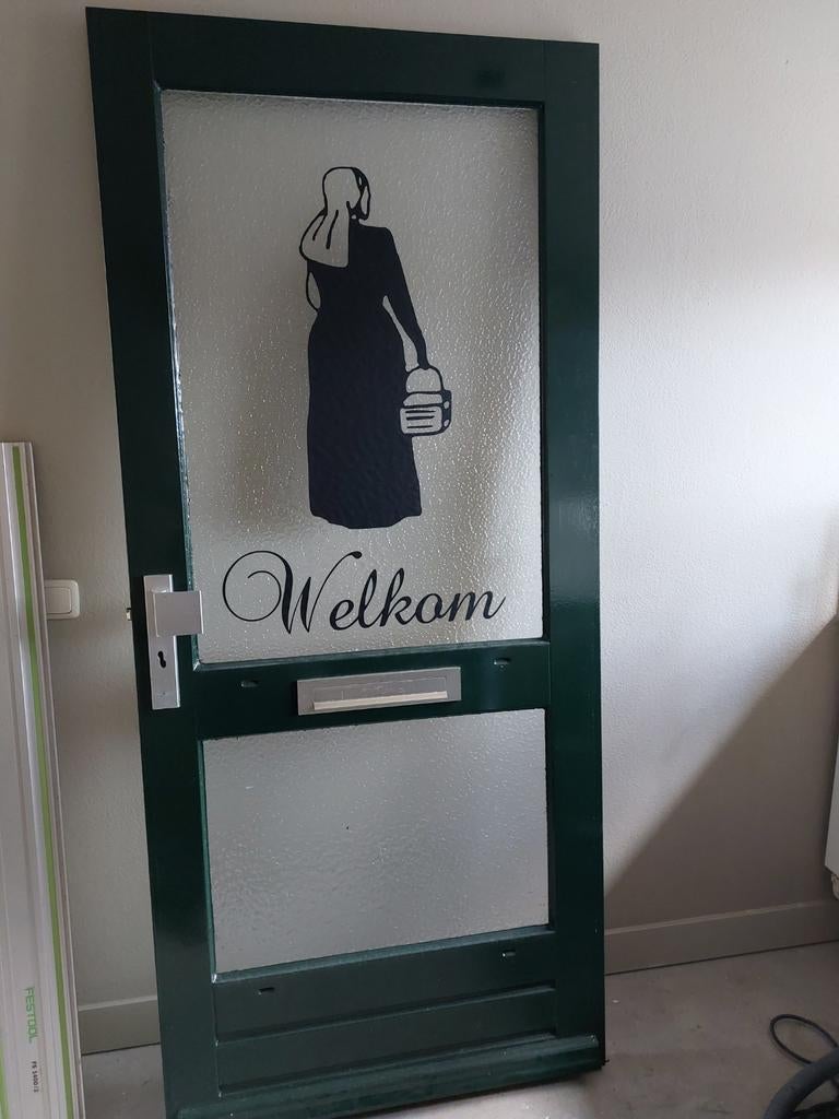 voordeur met glas en brievenbus, Ophalen, Glas, Buitendeur, 200 tot 215 cm