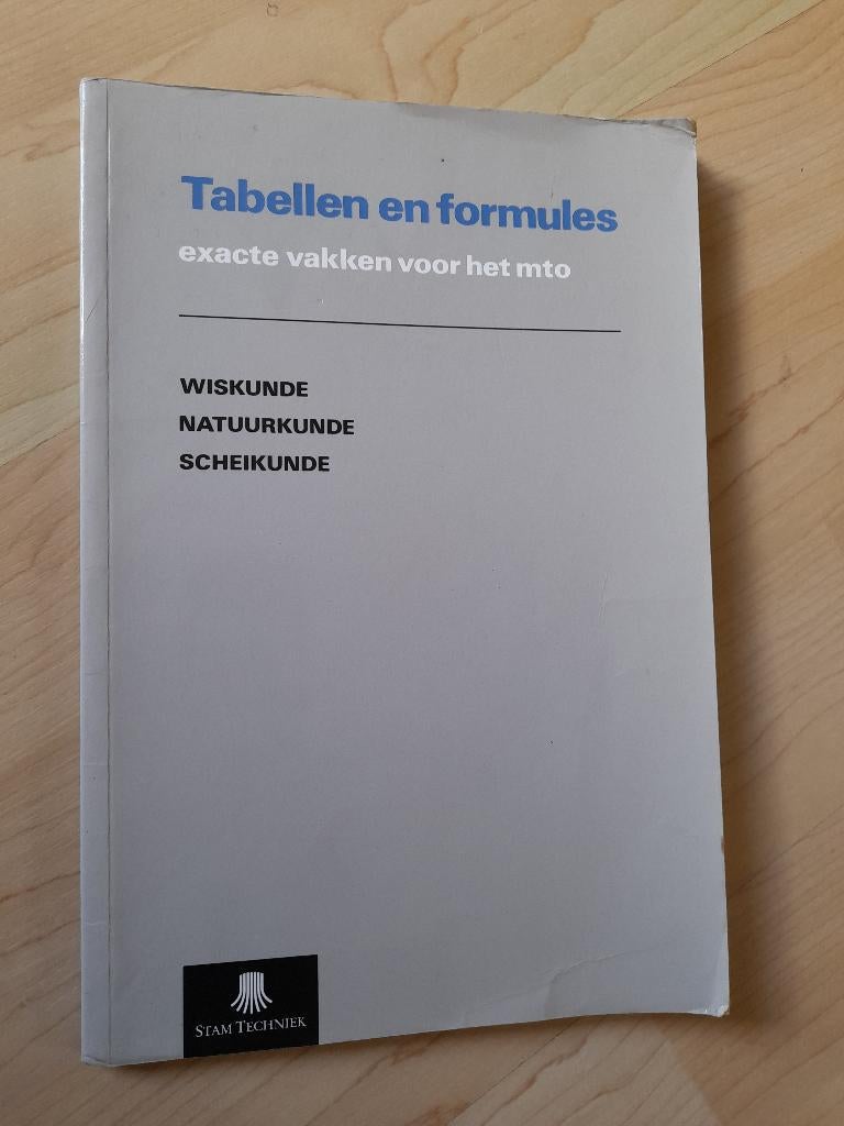 TABELLEN EN FORMULES  EXACTE VAKKEN VOOR HET MTO, Boeken, Ophalen of Verzenden, Gelezen