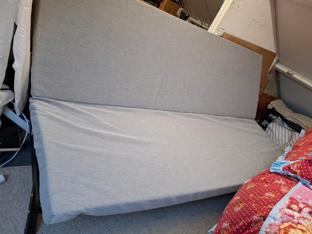 Grijze IKEA slaapbank 200x120 cm met lattenbodem, Ophalen, Gebruikt, Grijs, Tweepersoons