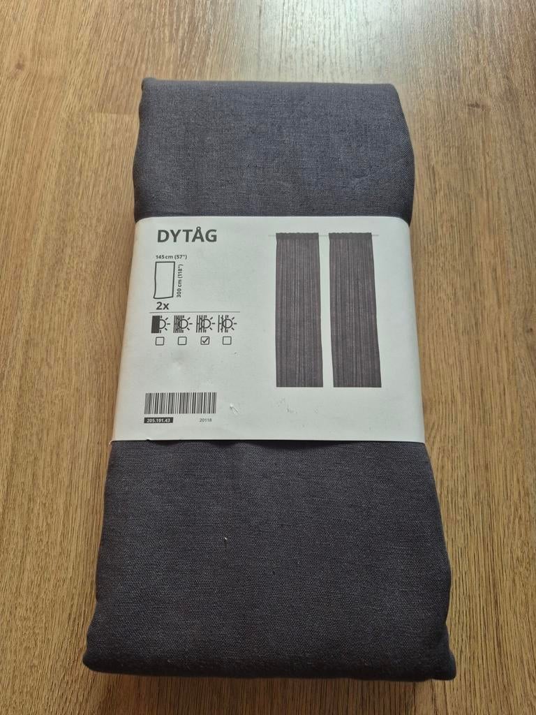 IKEA DYTÅG gordijnen 2x donkergrijs, 145x300 cm, Ophalen of Verzenden, Nieuw, 100 tot 150 cm, 200 cm of meer