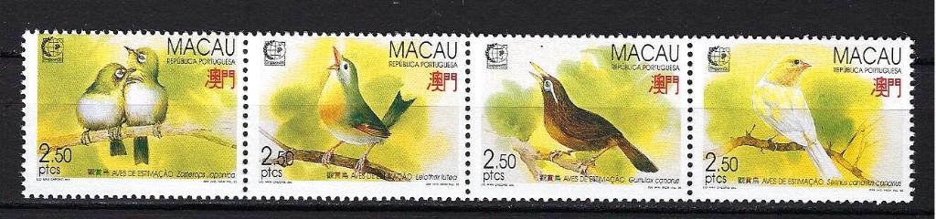 VOGELS Macau Mi. 814/817 postfris, Ophalen of Verzenden, Postfris, Dier of Natuur