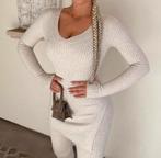 Reinders beige ribbed twinset longsleeve top en legging, Ophalen of Verzenden, Gedragen, Maat 36 (S), Beige