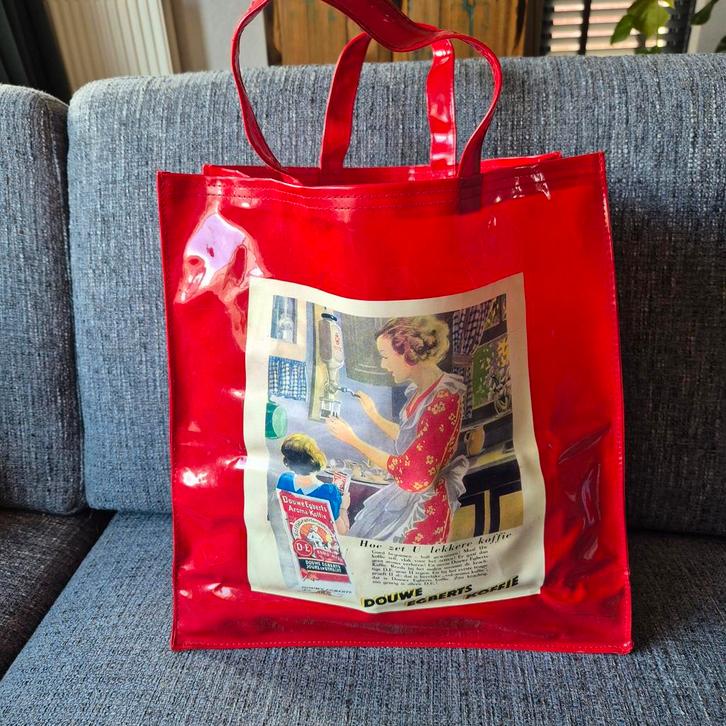 Vintage Douwe Egberts boodschappentas lak, Verzamelen, Overige Verzamelen, Ophalen of Verzenden