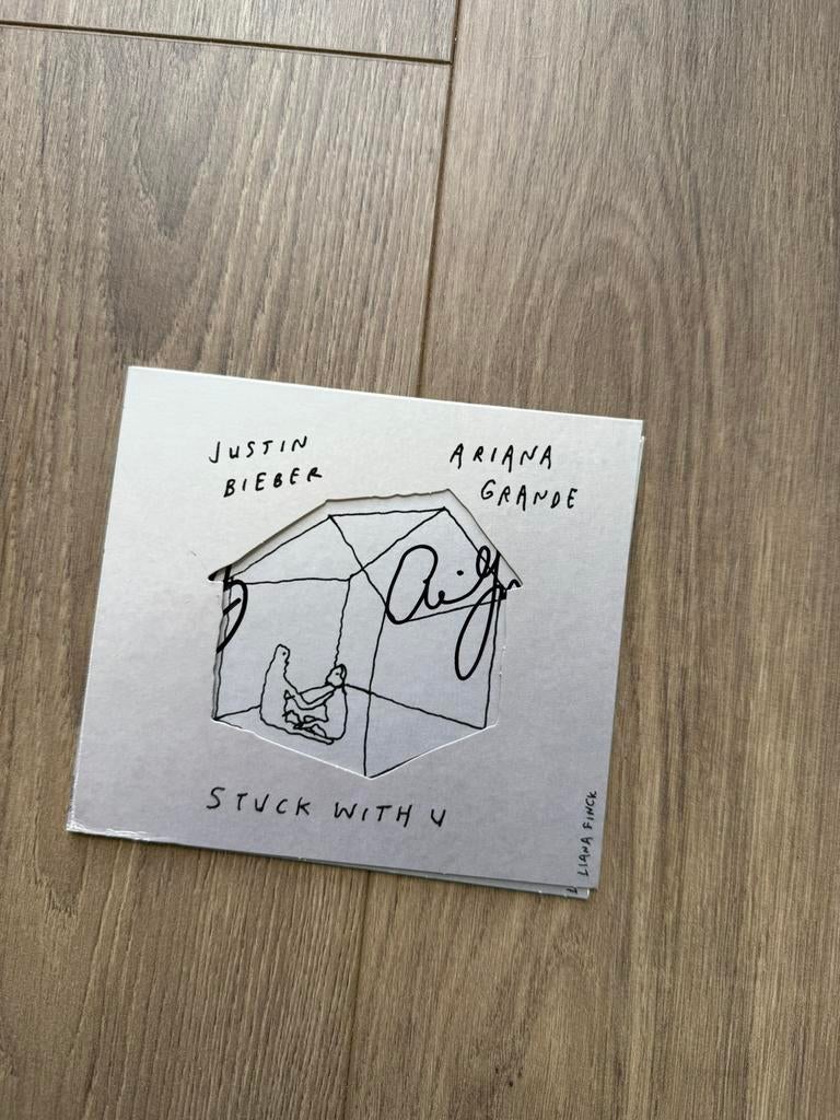 Ariana grande Justin Bieber gesigneerd, Ophalen of Verzenden, Zo goed als nieuw