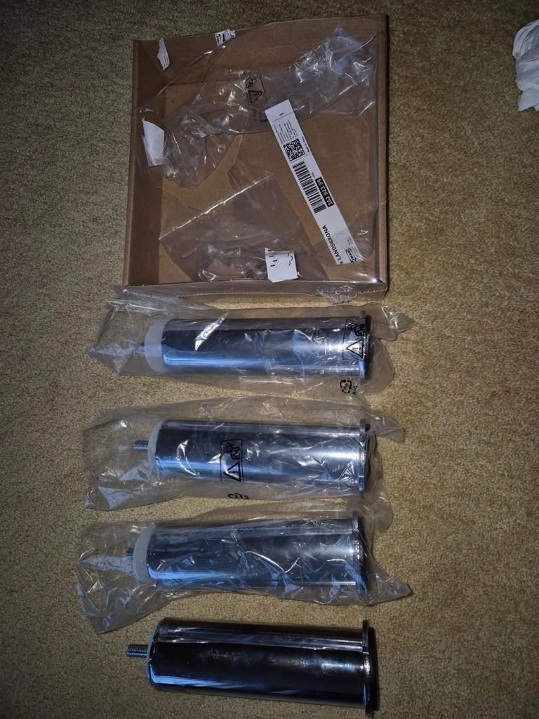 Nieuwe Ikea Landskrona stoelpoten (4 stuks), Ophalen of Verzenden, Nieuw, Metaal, Minder dan 150 cm