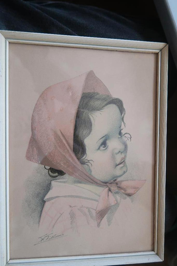 schilderstukaquarel?,meisje in traditionele klederdracht, Ophalen of Verzenden