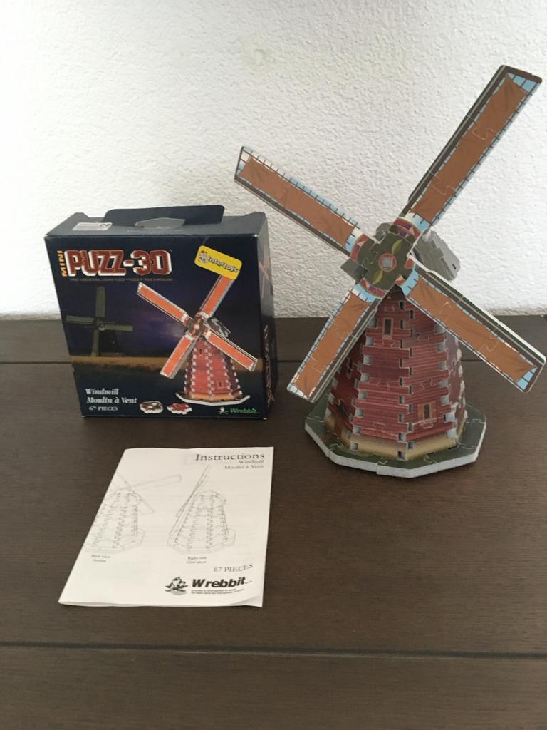 Wrebbit Puzzel 3D Windmill 67 stukjes, Ophalen, Minder dan 500 stukjes, Gebruikt, Rubik's of 3D-puzzel