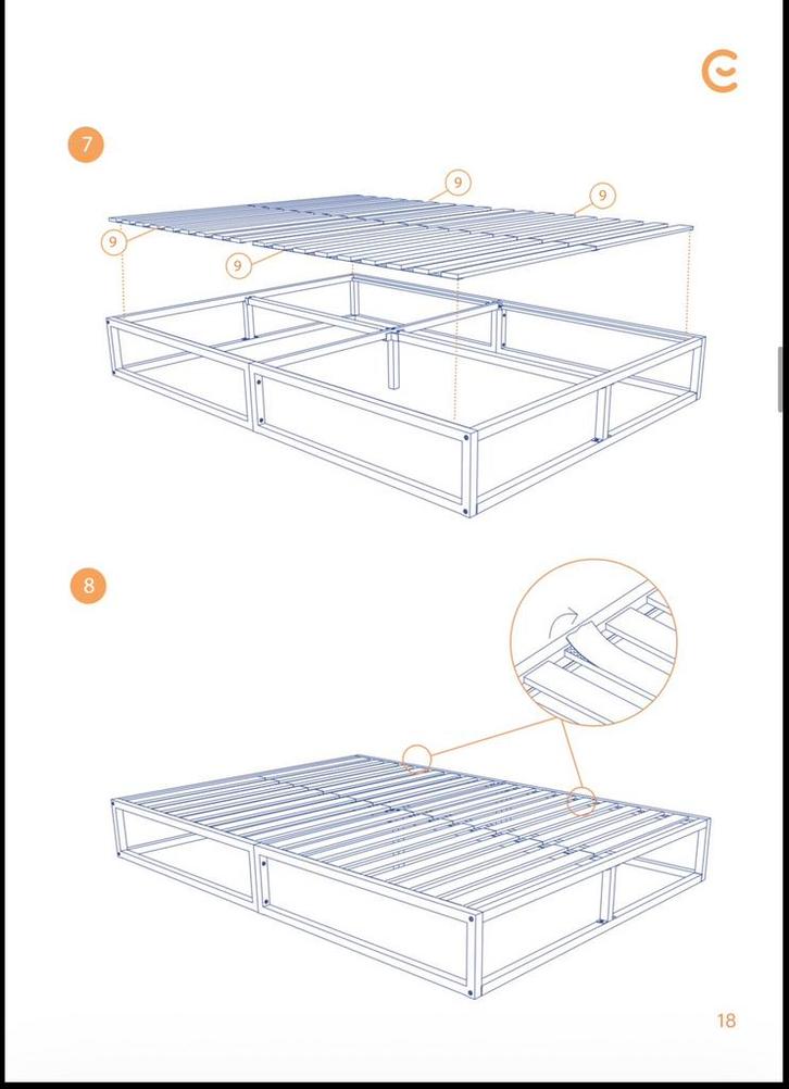 Emma Metalen Bedframe 160x200, Huis en Inrichting, Slaapkamer | Bedden, Zo goed als nieuw, Tweepersoons, 160 cm, 200 cm, Metaal