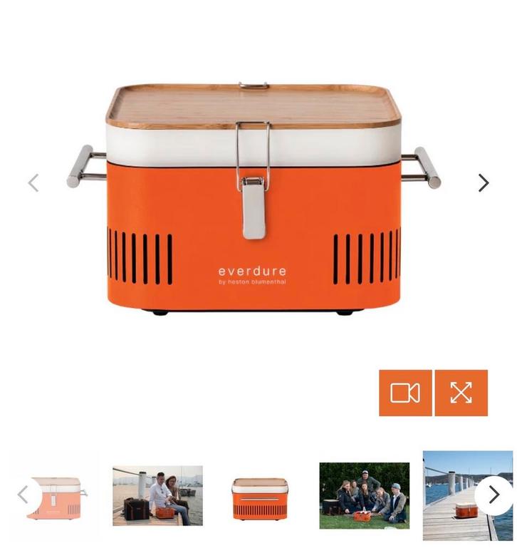 Nieuwe Everdure draagbare houtskool BBQ - Oranje, Tuin en Terras, Houtskoolbarbecues, Nieuw, Ophalen