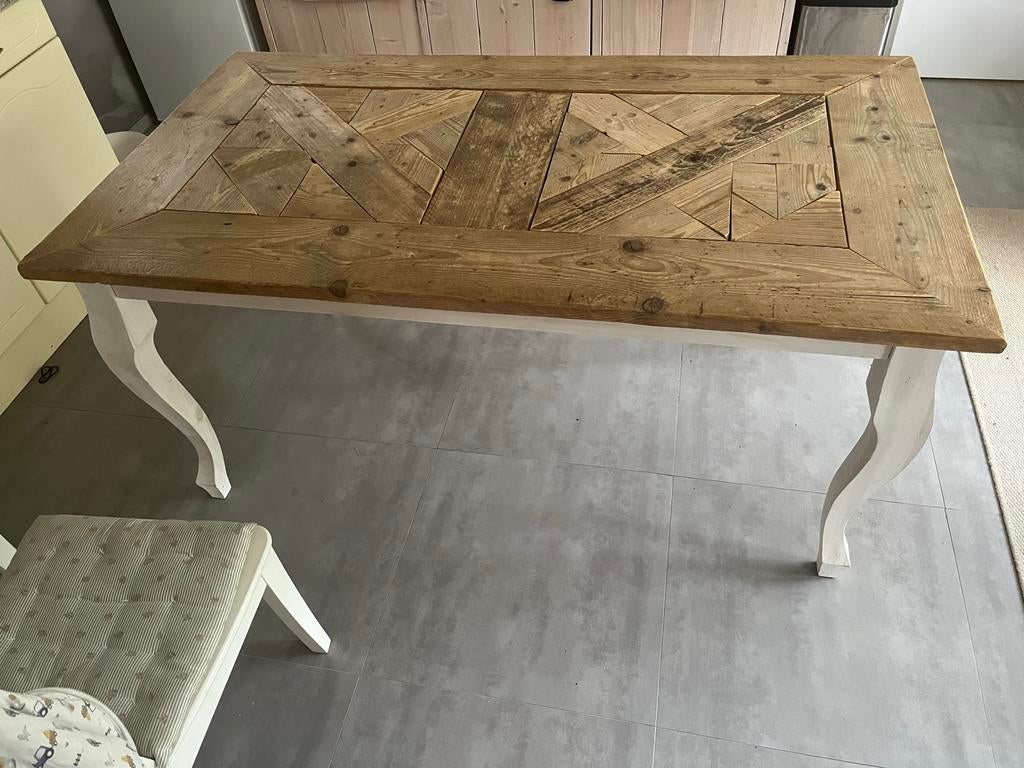 Steigerhouten tafel JORG, Ophalen, Gebruikt, 50 tot 100 cm, Vijf personen of meer