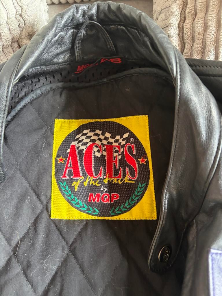 Leren motorjack Aces by MQP - Heren maat M, Motoren, Kleding | Motorkleding, Ophalen of Verzenden, Tweedehands, Heren, Jas | leer