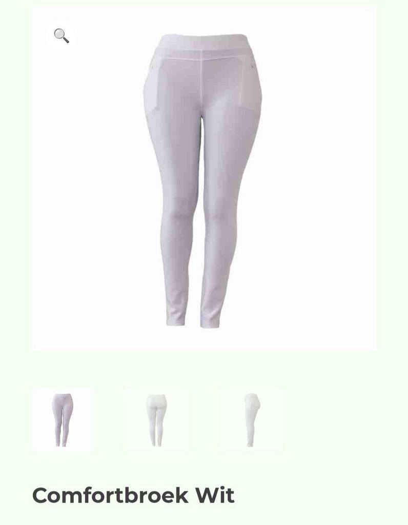 Witte stretch comfortbroek, maat 46/48, nieuw, Legging, Wit, Nieuw, Overige maten