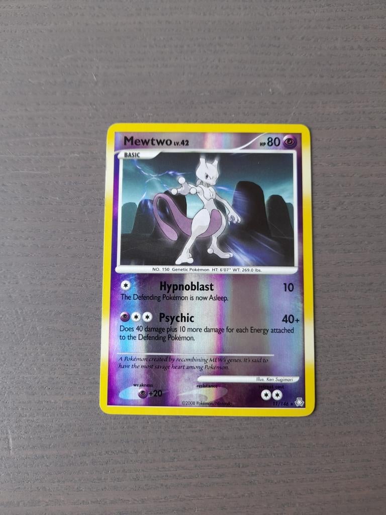 2008 legends awakened 11/146 mewtwo reverse, Ophalen of Verzenden, Gebruikt, Losse kaart, Foil