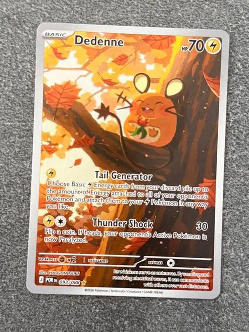 Dedenne 093/088 Pokémon kaart, Ophalen of Verzenden, Nieuw, Losse kaart, Foil