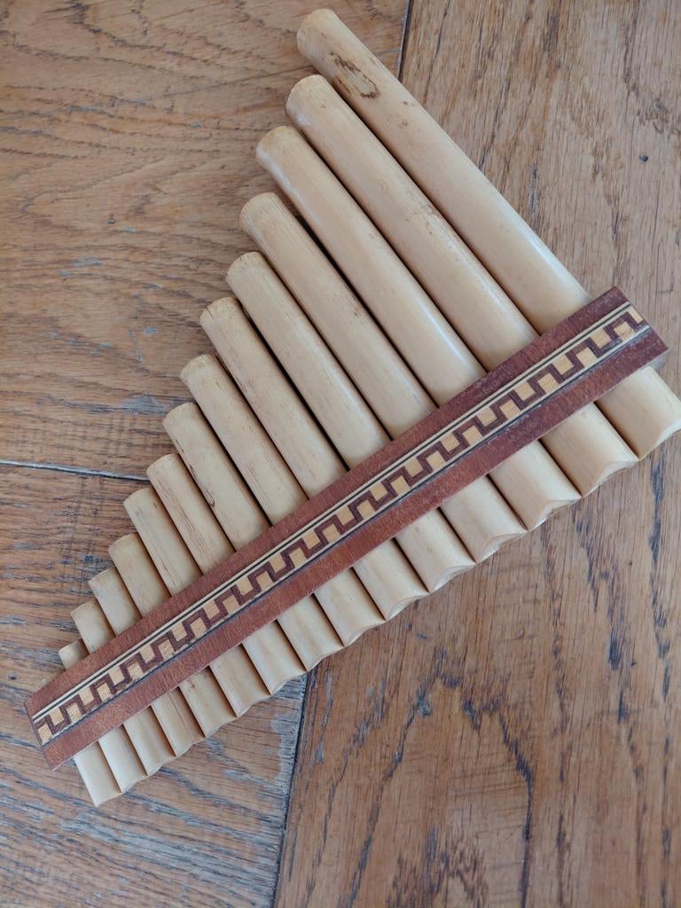 Panfluit bamboe 26x22cm - Handgemaakt Muziekinstrument, Muziek en Instrumenten, Ophalen of Verzenden, Gebruikt, Houtblazer