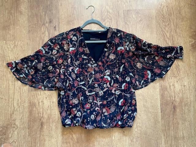 SUMMUM* prachtige voile top * zwart & motiefje* mt 38, Maat 38/40 (M), Summum Woman, Verzenden, Zwart