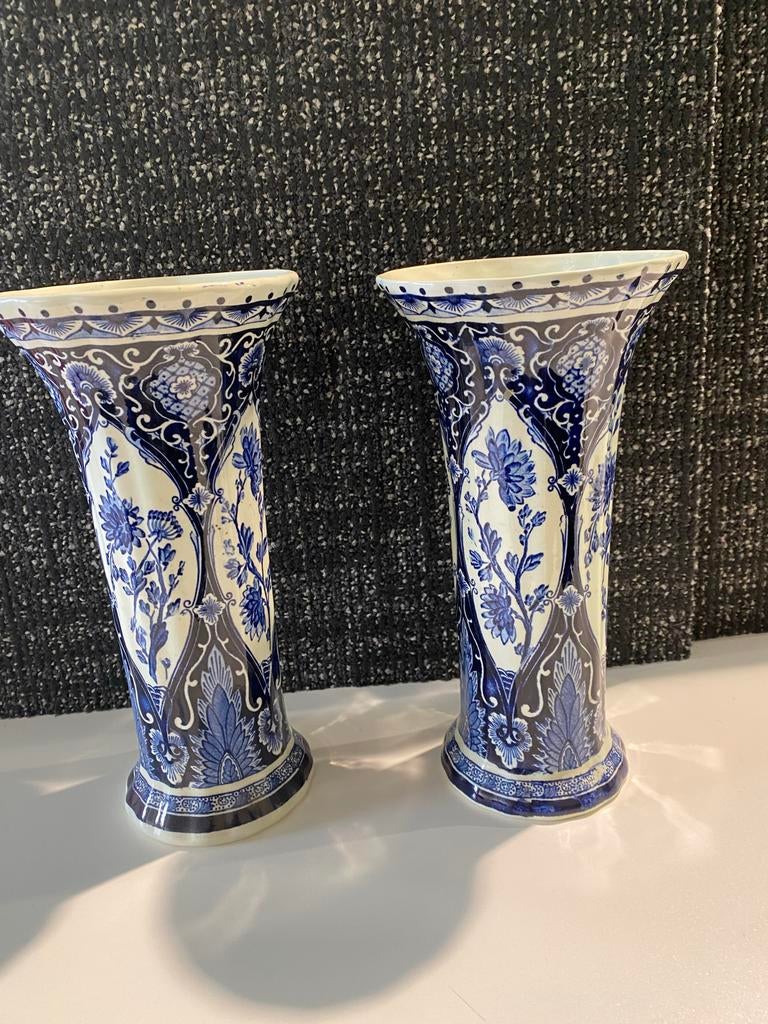 Set van 2 Boch Delfts vazen, 40 cm hoog, Ophalen