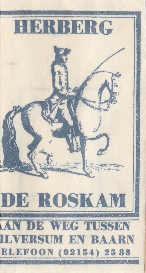 herberg De Roskam Hilversum Baarn - paard ruiter, Ophalen of Verzenden