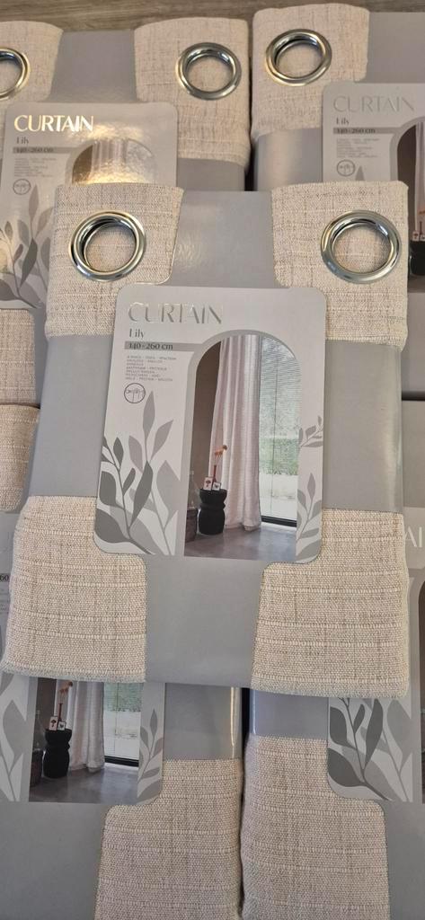 5x Gordijnen Action Lily 140x260cm - Nieuw, Huis en Inrichting, Stoffering | Gordijnen en Lamellen, Nieuw, 200 cm of meer, 100 tot 150 cm