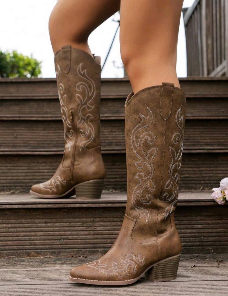 Shein Bruine Cowboylaarzen Maat 36 - Slechts 1x Gedragen, Kleding | Dames, Schoenen, Hoge laarzen, Bruin, Ophalen of Verzenden