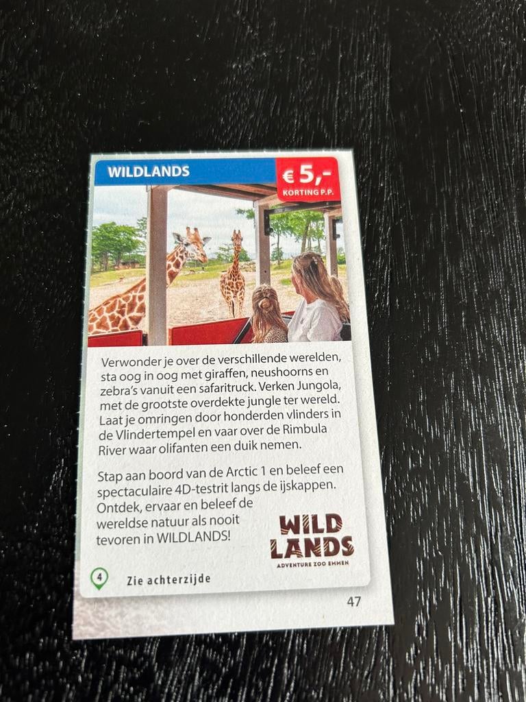 Voordeelcoupon Wildlands Adventure Zoo, Tickets en Kaartjes, Kortingen en Cadeaubonnen, Eén persoon, Kortingsbon
