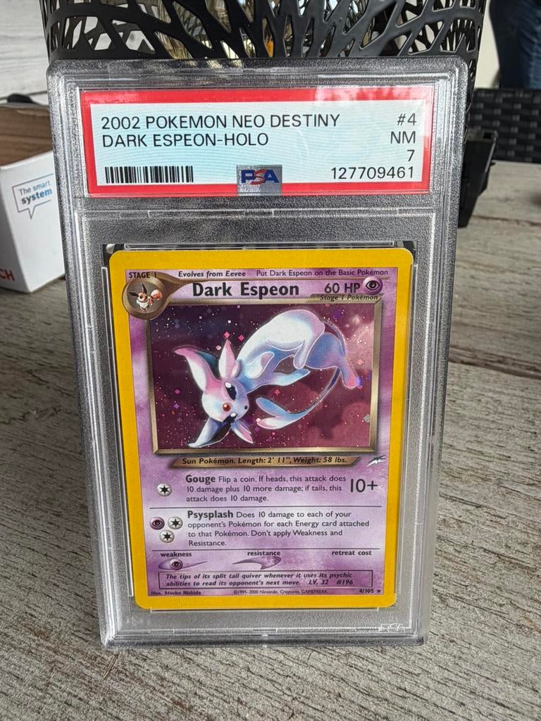 Dark Espeon 4/105 Neo Destiny NEW CERT PSA 7, Ophalen of Verzenden, Zo goed als nieuw