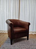 Chesterfield leren fauteuil, Ophalen, Gebruikt, Chesterfield, 75 tot 100 cm