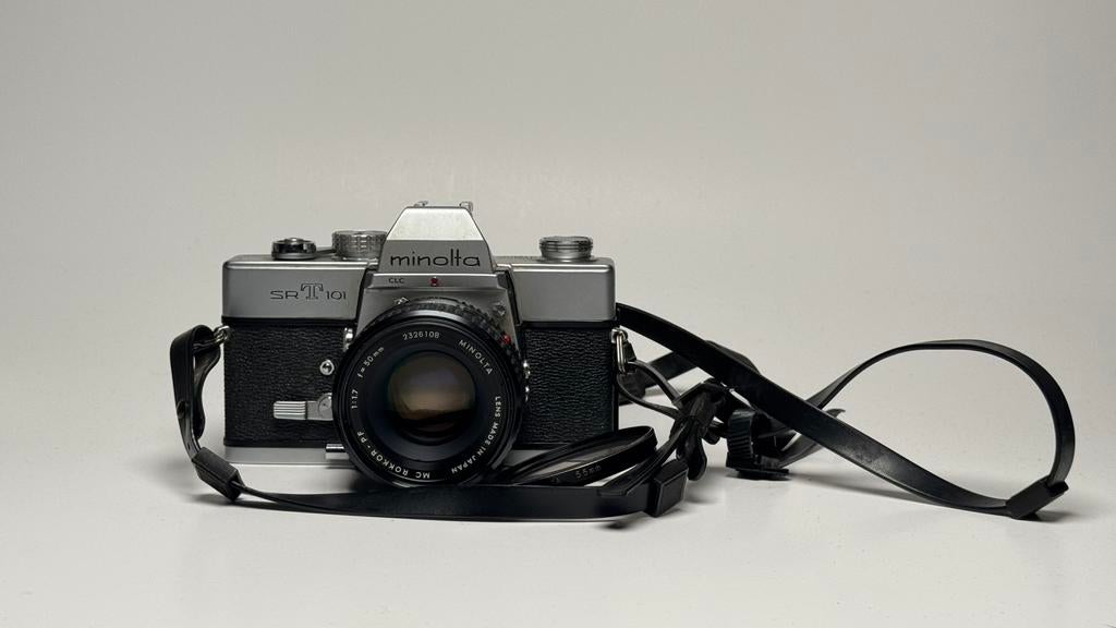 Minolta SRT101 in prima vintage conditie met 50mm 1.7 lens, Audio, Tv en Foto, Fotocamera's Analoog, Ophalen of Verzenden, Spiegelreflex