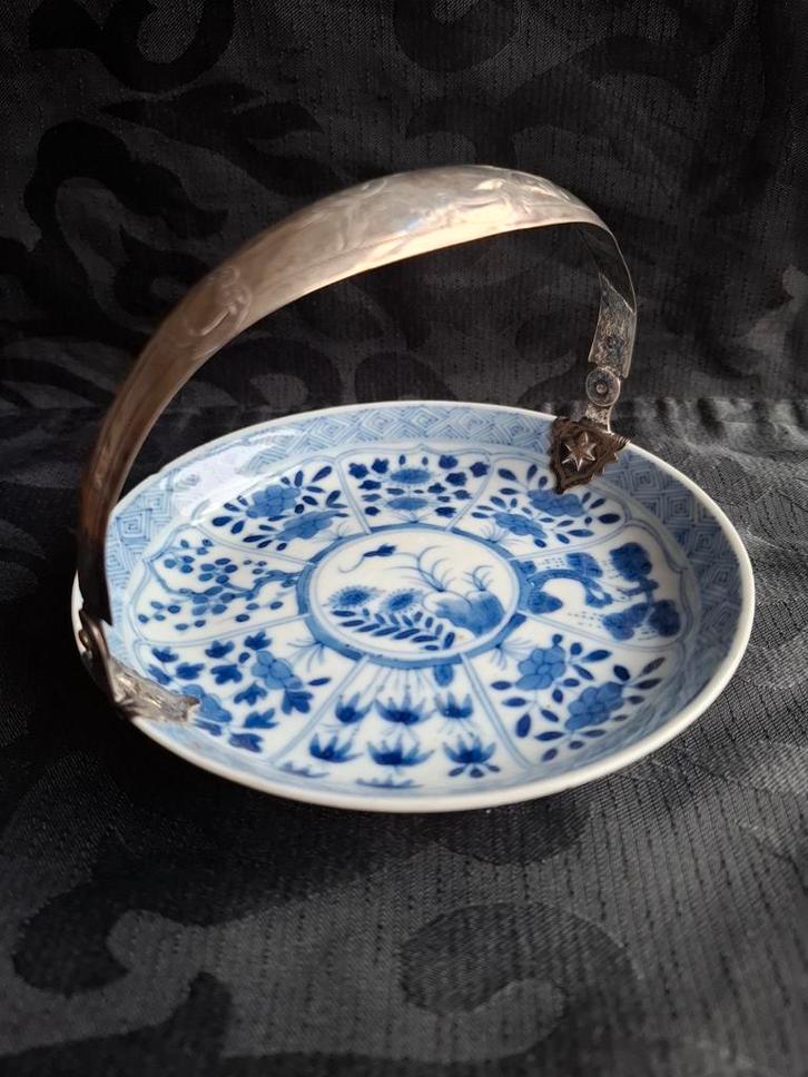 Antiek chinees schaaltje met zilveren beugel, Antiek en Kunst, Antiek | Goud en Zilver, Ophalen of Verzenden