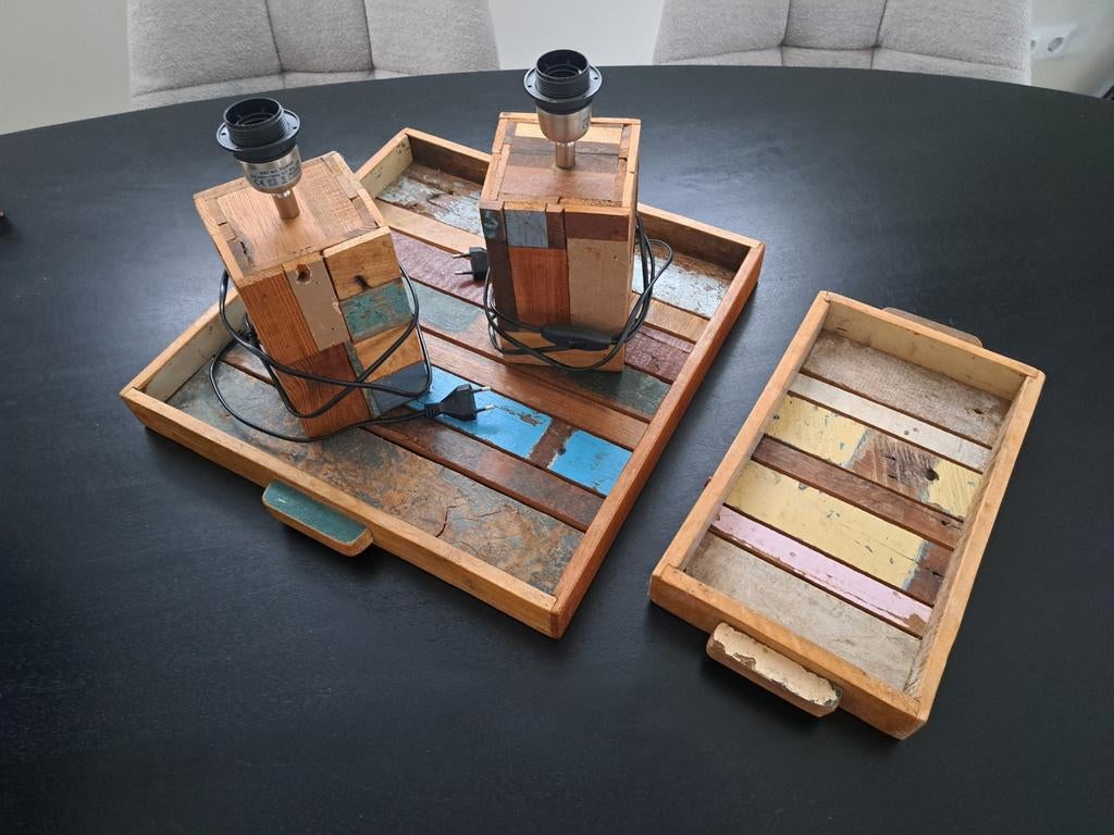 Dienbladen en lampen sloophout, Ophalen, Zegels, Bonnen of Punten