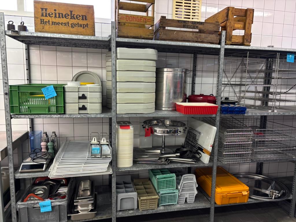 Restant partij uit catering horeca RVS bakken, pannen,  etc., Ophalen, Xx, Xx, Gebruikt