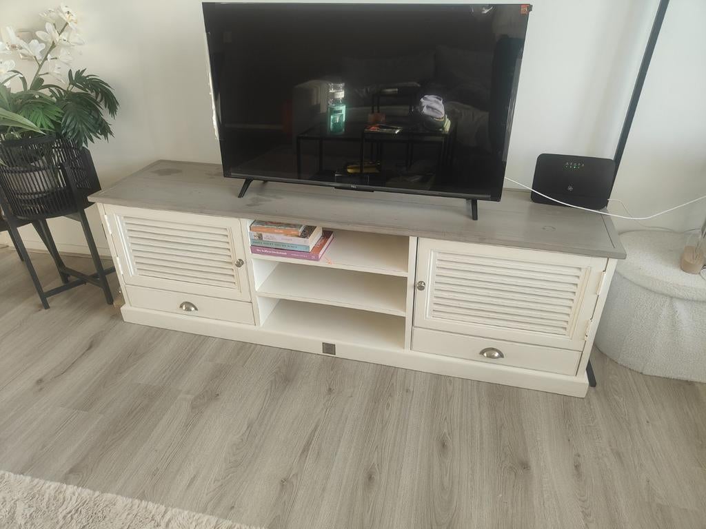 Riviera Maison TV Meubel Mango/Acacia Hout, Ophalen, Gebruikt, 150 tot 200 cm, Landelijk