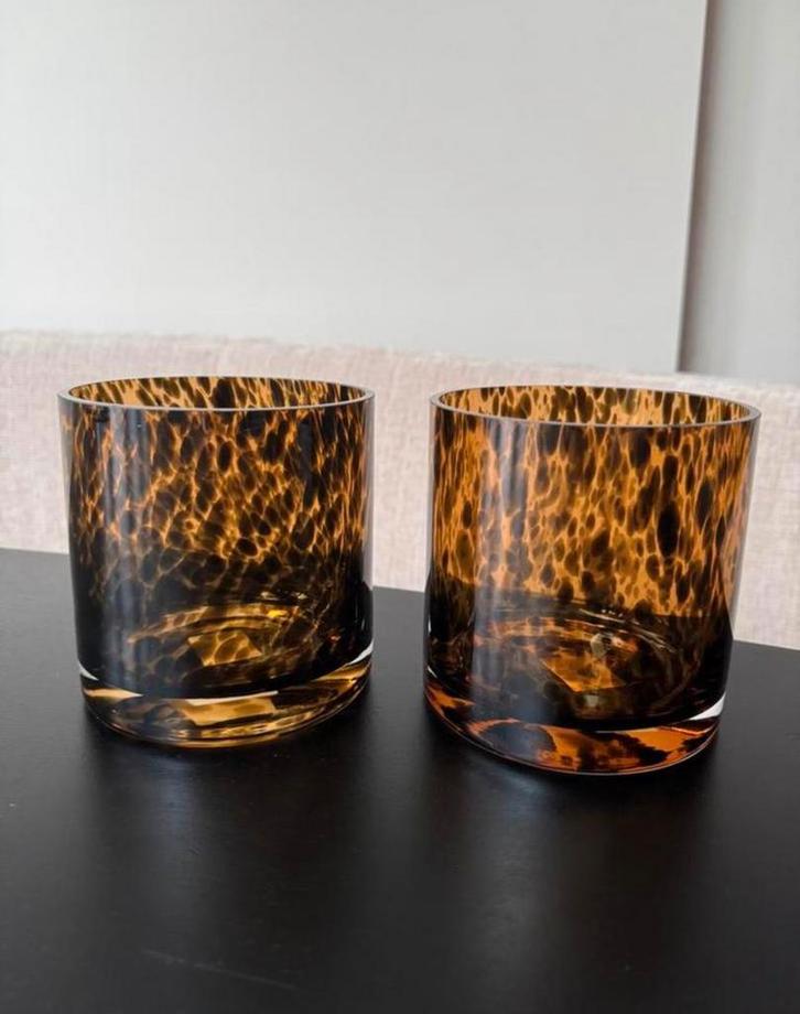 VT wonen cheetah windlichten, Huis en Inrichting, Woonaccessoires | Kandelaars en Kaarsen, Zo goed als nieuw, Minder dan 25 cm