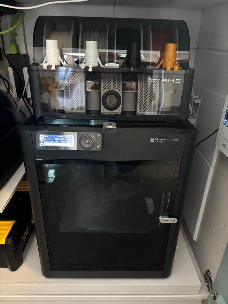 Bambu Lab P1S 3D-printer met AMS - Zo goed als nieuw, Ophalen, Ingebouwde Wi-Fi, Zo goed als nieuw, Filament