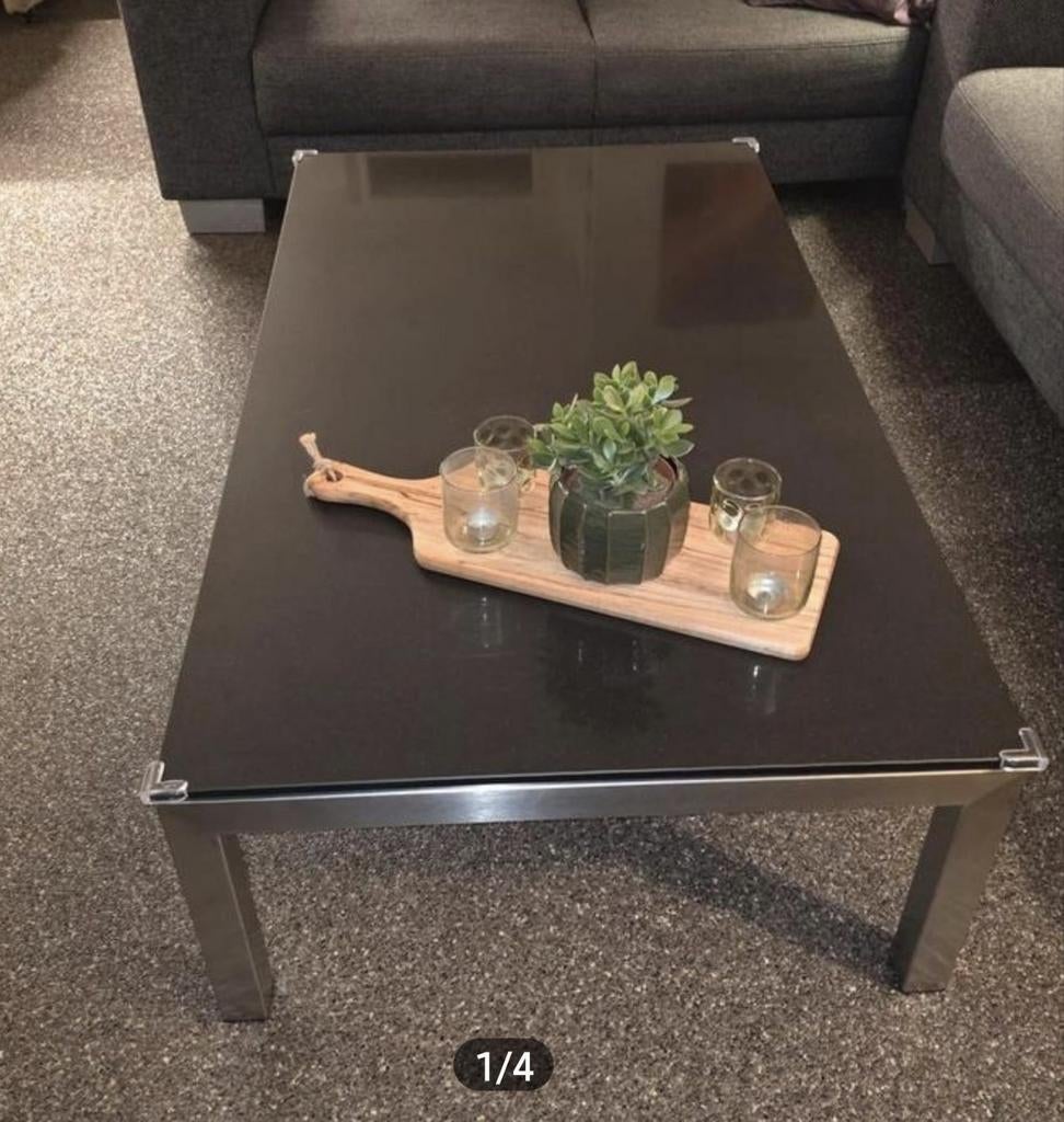 Moderne salontafel met composiet blad, Huis en Inrichting, Tafels | Salontafels, Ophalen, 100 tot 150 cm, Overige materialen, 50 tot 100 cm