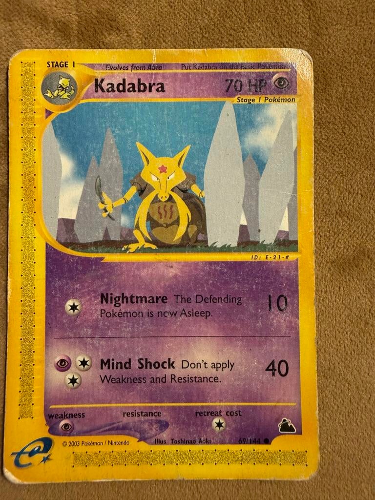 Kadabra Pokémon kaart (2003) 69/144, Ophalen of Verzenden, Gebruikt, Losse kaart