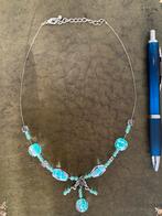 Ketting met blauwgroene kralen, Ophalen, Blauw, Zo goed als nieuw, Overige materialen