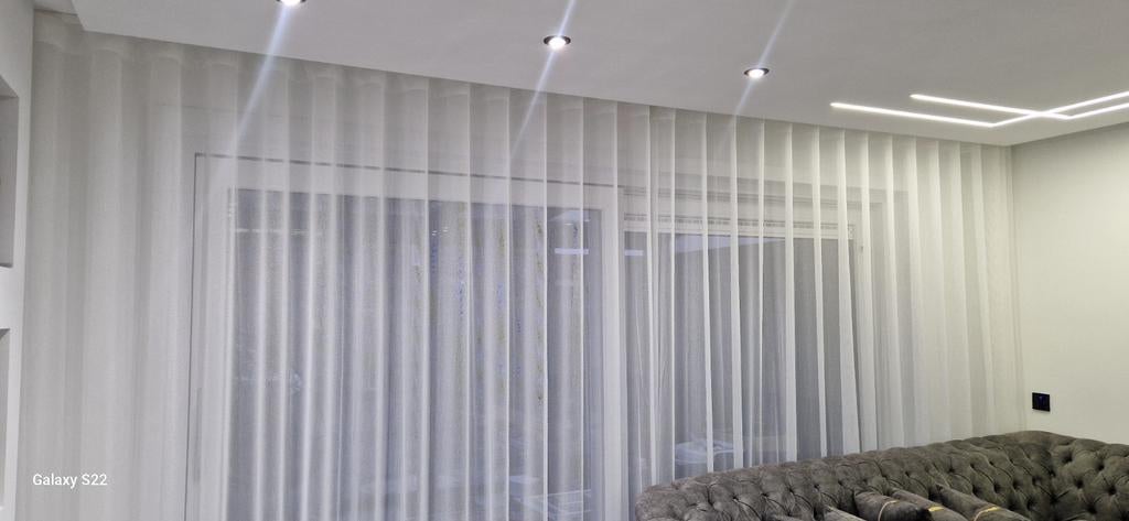 NIEUW VITRAGE GORDIJNEN WAVE PLOOI WIT, 200 cm of meer, Nieuw, Ophalen of Verzenden, 200 cm of meer